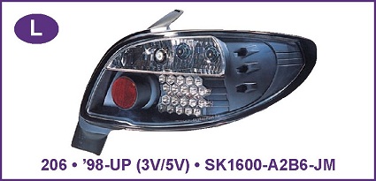 LED Stop svetla PEUGEOT 206 3V/5V Red,black 98-UP